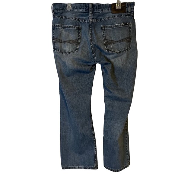 Seven7 Blue Jeans Mens 34 x 30 Straight Leg Distressed Relaxed Mid Rise - Picture 8 of 12